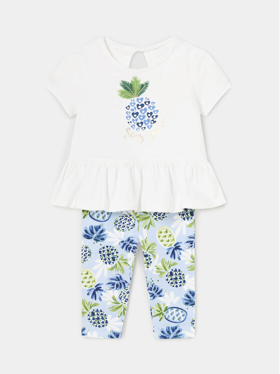 Mayoral Mayoral Set tricou și leggings 1734 Albastru Regular Fit