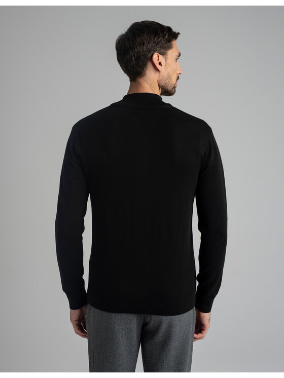 Borgio Borgio Kardigan casazza_c Czarny Slim Fit