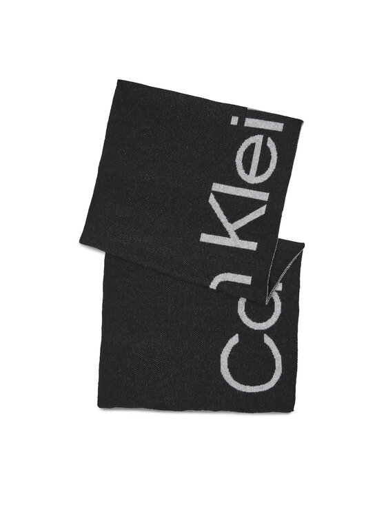 Fular Calvin Klein Logo Reverso Tonal Scarf 40X180 K60K611117 Negru
