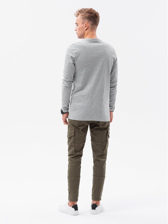 Ombre Ombre S dlouhým rukávem OM-LSBL-0106 Šedá Regular Fit