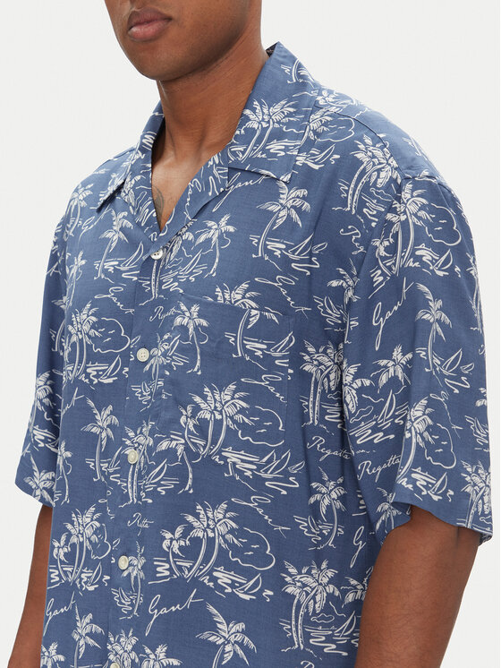 Gant Gant Srajca Island Print 3250071 Modra Relaxed Fit