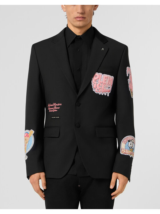 PHILIPP PLEIN PHILIPP PLEIN Marynarka 30564 Czarny Regular Fit