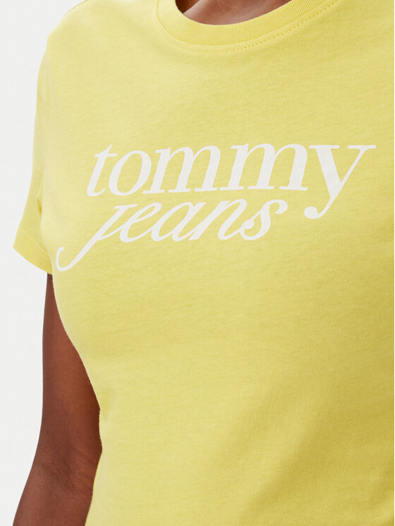 Tommy Jeans Tommy Jeans Majica Essential DW0DW19447 Rumena Slim Fit