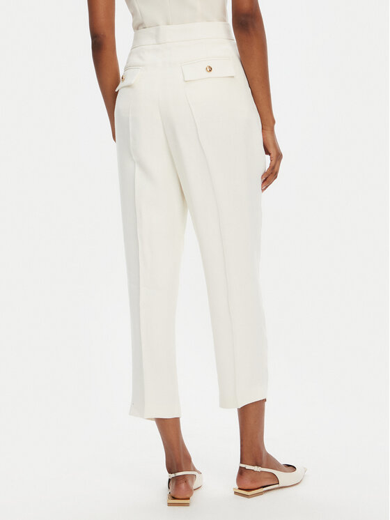 Elisabetta Franchi Elisabetta Franchi Kalhoty z materiálu PA-094-52E2-V450 Écru Regular Fit