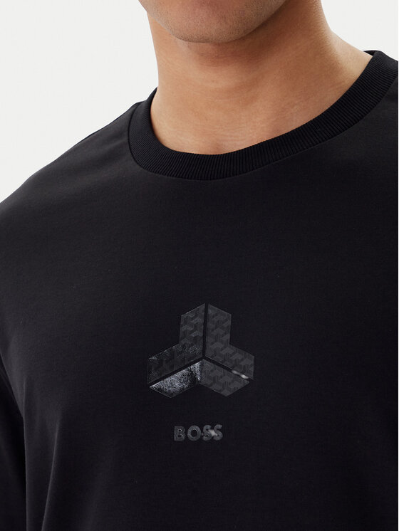 BOSS BOSS Majica z dolgimi rokavi Mirror Togn 50549414 Črna Relaxed Fit
