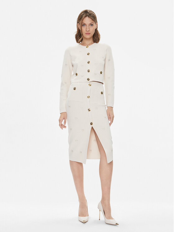 PINKO Pinko Spódnica midi Donkey 101884 A16F Beżowy Slim Fit