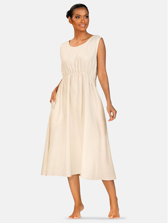 Feba Feba Vestito estivo F254 Beige Relaxed Fit