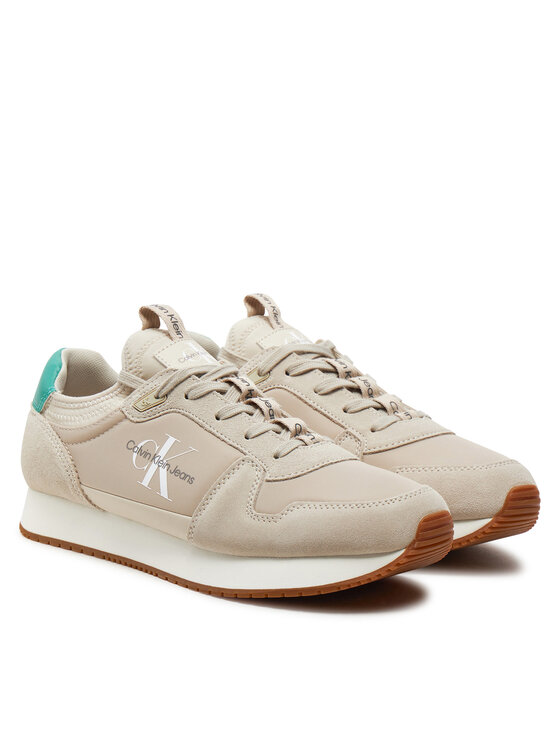 Calvin Klein Jeans Calvin Klein Jeans Αθλητικά Runner Sock Laceup Ny-Lth YM0YM00553 Μπεζ