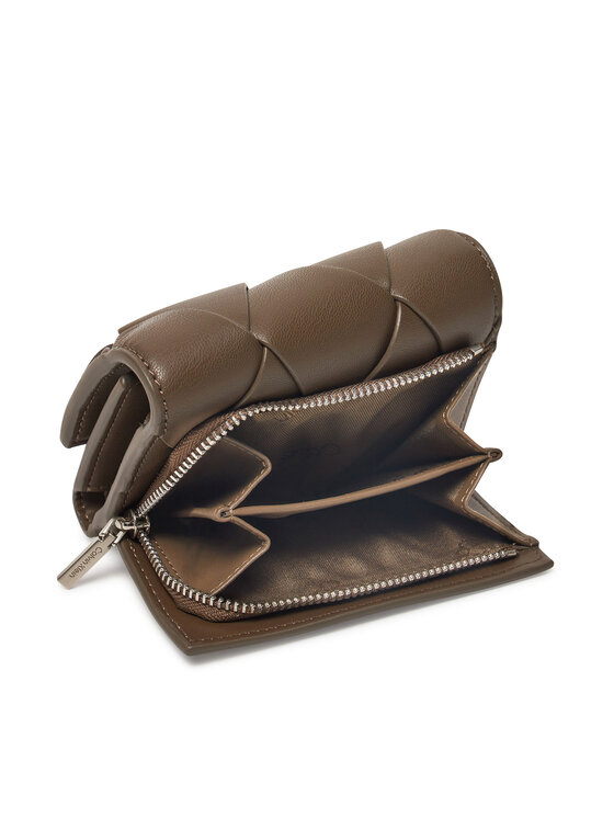 Calvin Klein Calvin Klein Portofel pentru femei Ck Woven Small Trifold K60K612953 Kaki