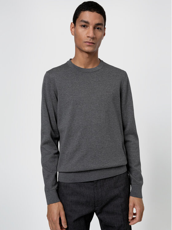 HUGO Hugo Megztinis San Cassius 50435701 Pilka Regular Fit