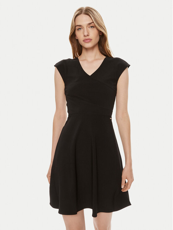 Armani Exchange Armani Exchange Koktejlové šaty 8NYA95 YJ83Z 1200 Čierna Slim Fit