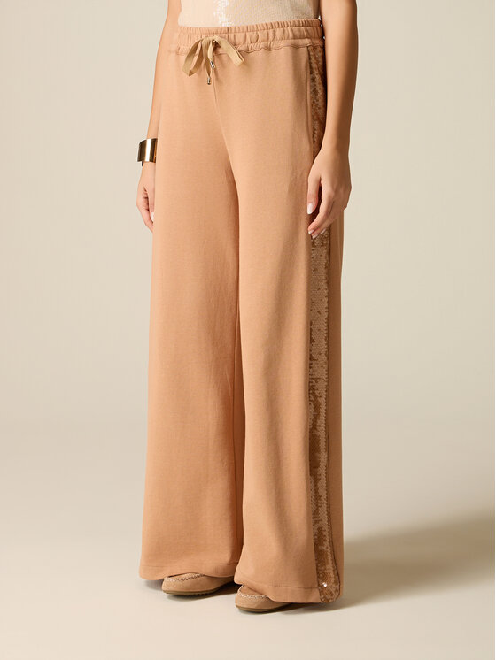 Oltre Oltre Pantaloni di tessuto P841J002432N012 Marrone Baggy Fit