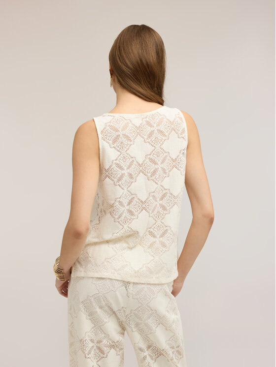 Motivi Motivi Top D109Q000631N011 Bianco Boxy Fit