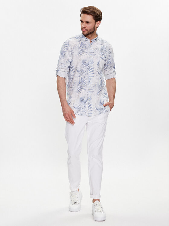 Camicia Collins M3GH69 WFDX0 Blu Regular Fit