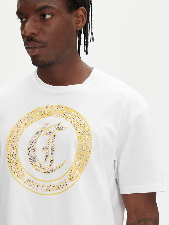 Just Cavalli Just Cavalli T-Shirt 78OAHE22 Bílá Regular Fit