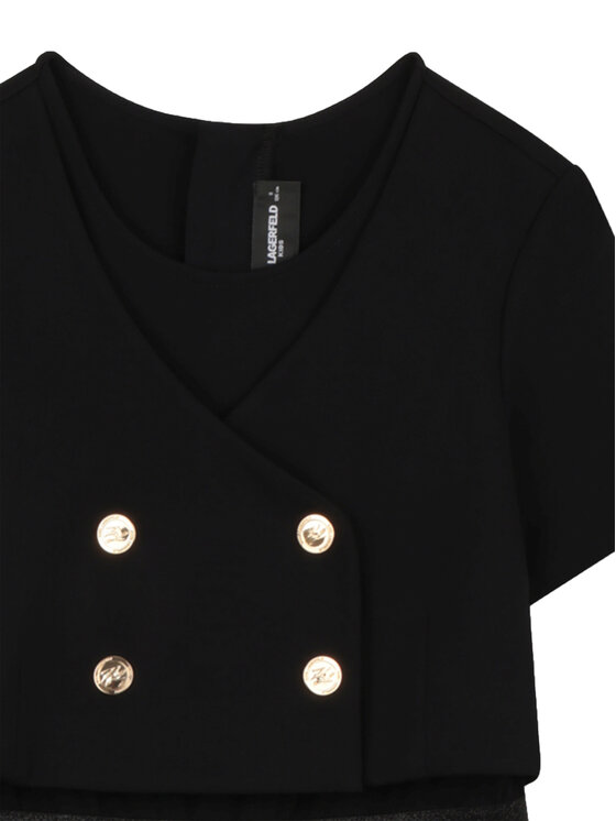 Karl Lagerfeld Kids Karl Lagerfeld Kids Vsakodnevna obleka Z31142 S Črna Regular Fit