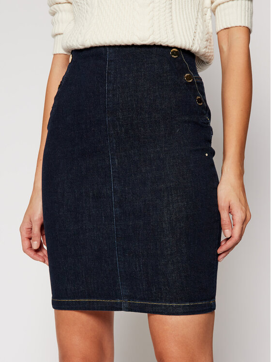 Guess Guess Spódnica jeansowa Ultra Midi W1RD60 D4AK2 Granatowy Slim Fit