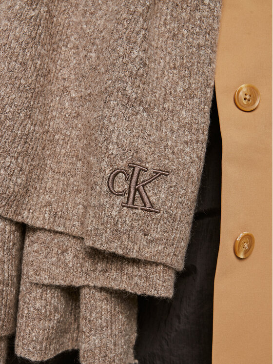 Calvin Klein Calvin Klein Зимен шал Thick Embroidery K60K612664 Бежов