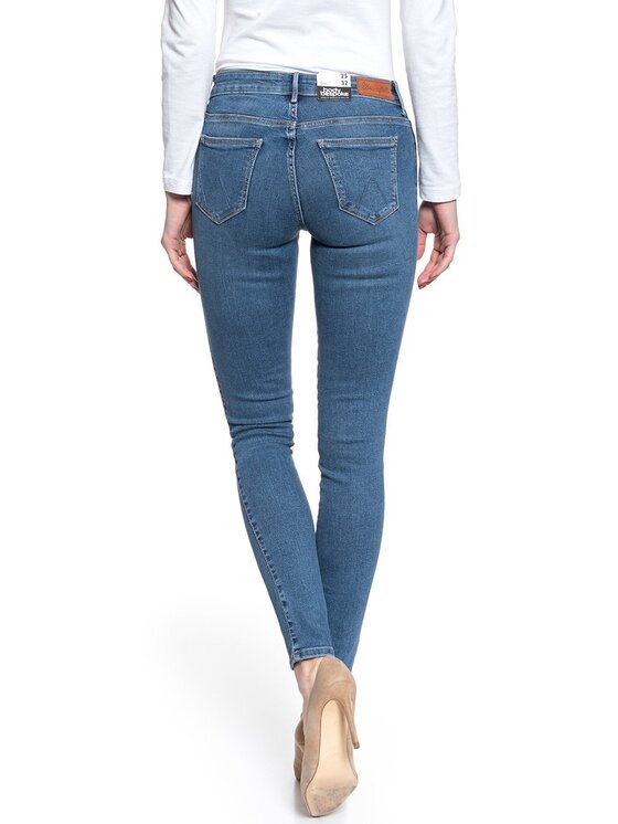 Wrangler Wrangler Jeansy SKINNY Niebieski Skinny Fit