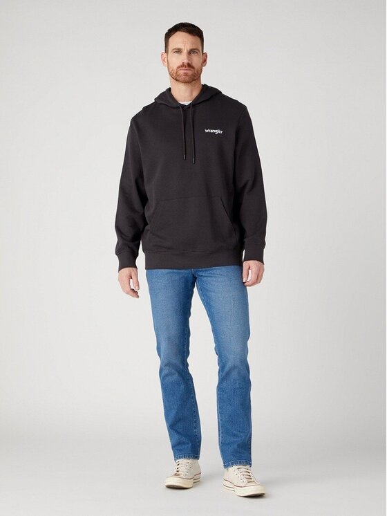 Wrangler Wrangler Felpa LOGO HOODIE Nero Regular Fit