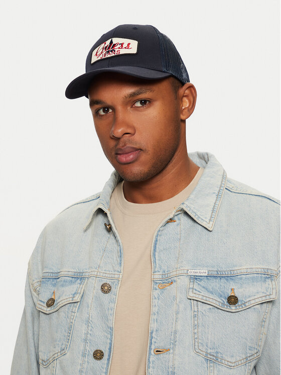 Guess Jeans Guess Jeans Kepurė su snapeliu M5RZ17 WF8V1 Tamsiai mėlyna