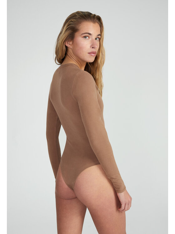 Style Republic Style Republic Body Longsleeve Brązowy jasny Curvy Fit