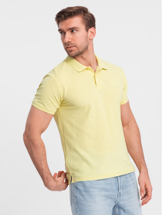 Ombre Ombre Polokošile OM-POBS-0100 Žlutá Regular Fit