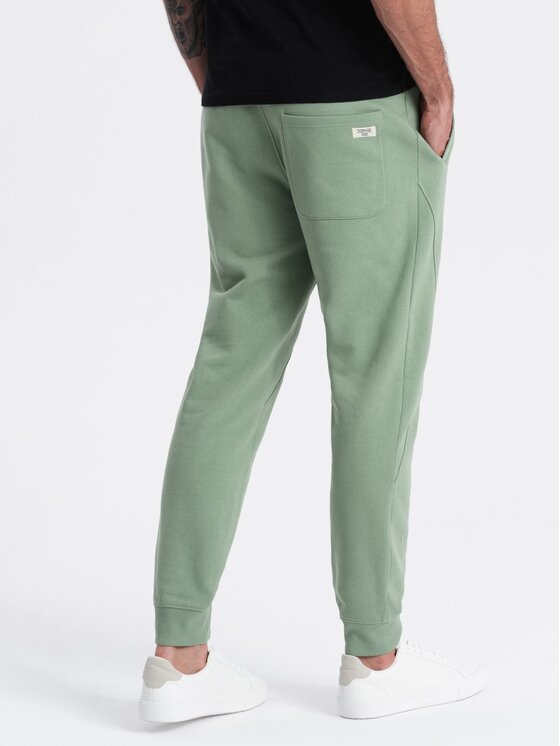 Ombre Ombre Joggers kalhoty OM-PABS-0173 Zelená Regular Fit