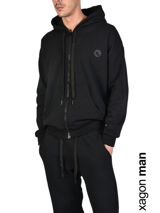 Xagon Xagon Felpa MDAWS6 | Fleece Nero Regular Fit