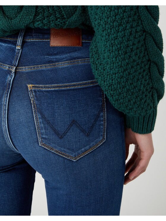 Wrangler Wrangler Jeansy HIGH SKINNY Niebieski Regular Fit