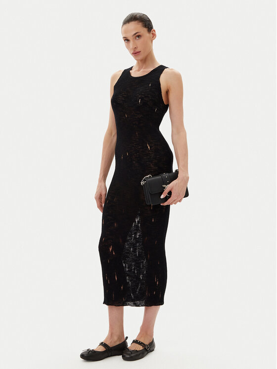 PINKO PINKO Úpletové šaty 105141 A2LP Čierna Slim Fit