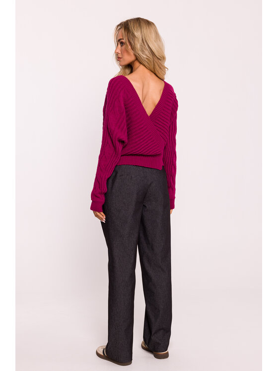 Made of Emotion Made of Emotion Sweter M809 Różowy Active Fit