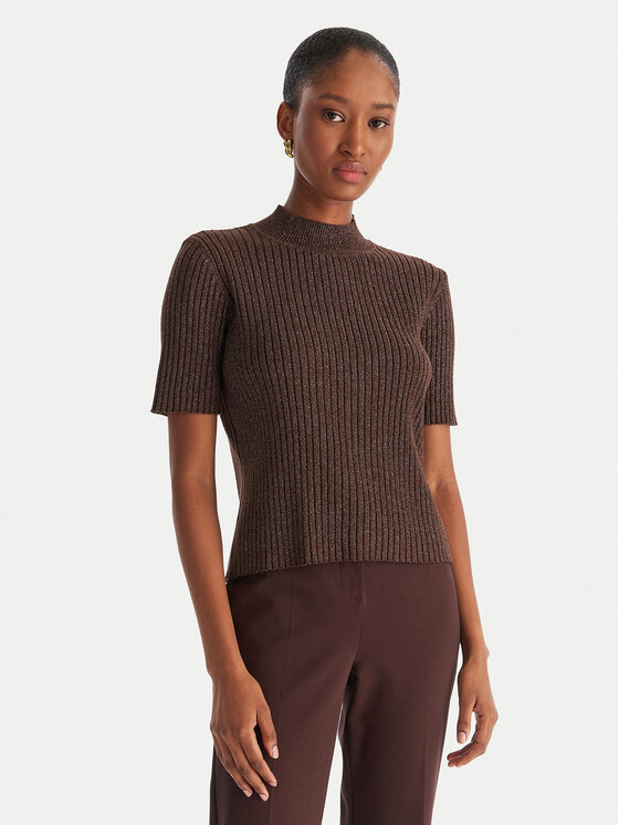 ACCESS FASHION ACCESS FASHION Svetr 54-8046 Hnědá Slim Fit