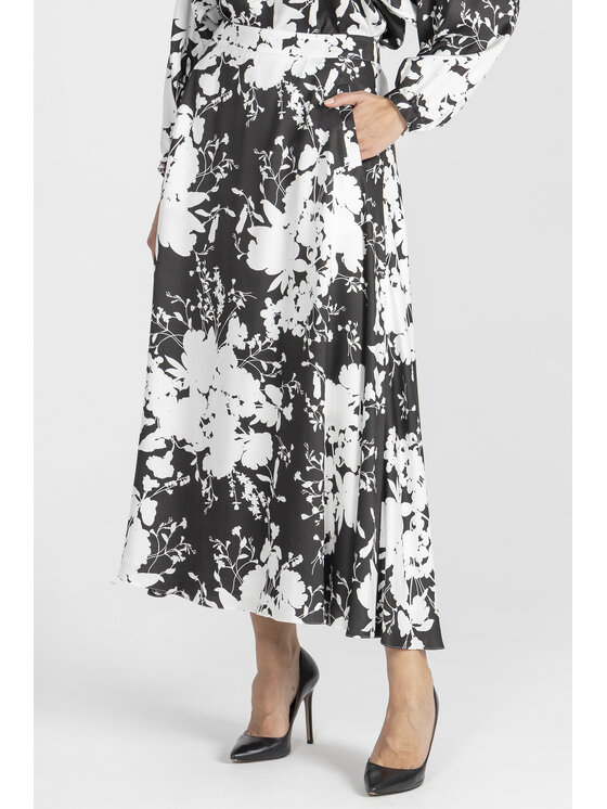 Deni Cler Milano Deni Cler Milano Spódnica midi W-DC-7062-E5-A6-96-1 Biały A-Line Fit