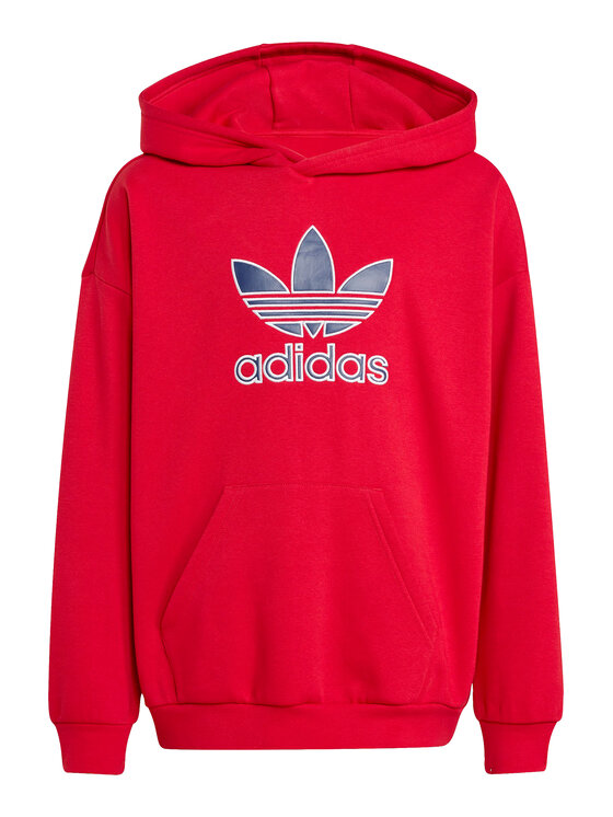 adidas adidas Bluza Trefoil JV8652 Czerwony Loose Fit