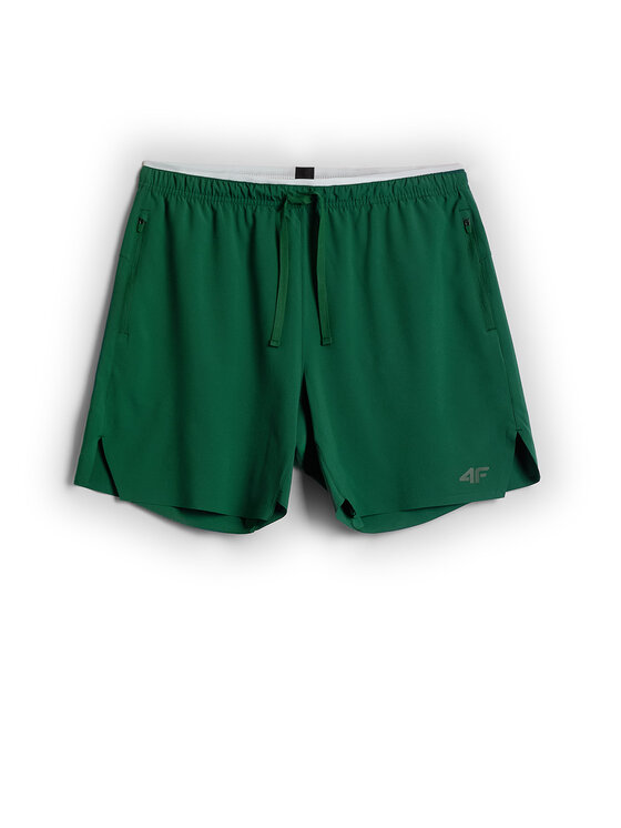 4F 4F Szorty sportowe SERVE & SMASH Zielony ciemny Regular Fit