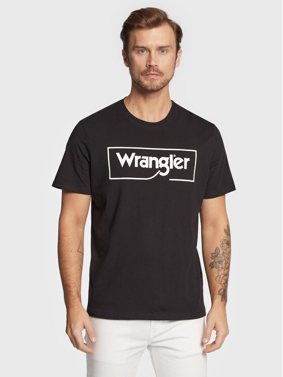Wrangler Wrangler T-Shirt Frame Logo W70JD3100 112319290 Czarny Regular Fit