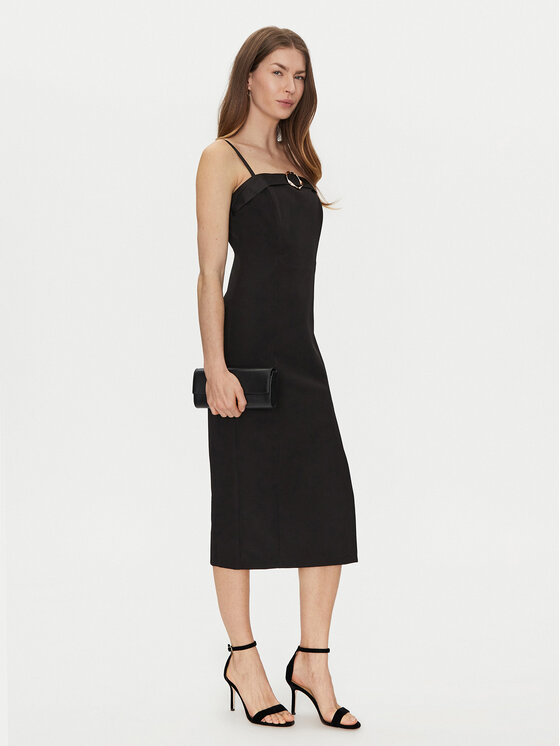 Rinascimento Rinascimento Koktejlové šaty CFC0122399003 Černá Regular Fit