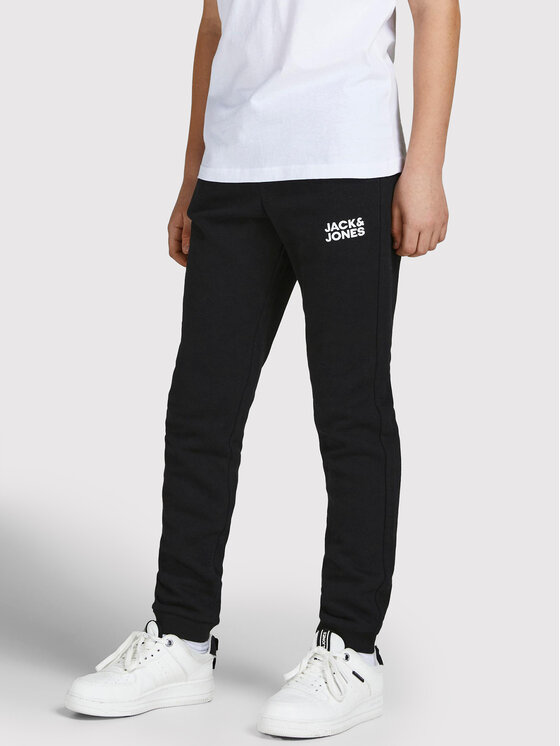 Jack & Jones Junior Jack & Jones Junior Teplákové nohavice Gordon 12179798 Čierna Regular Fit