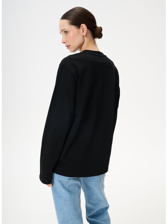 LEBRAND LEBRAND Longsleeve Nero Czarny Regular Fit
