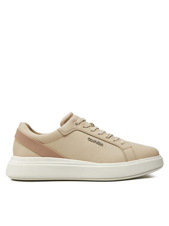 Calvin Klein Snīkeri Low Top Lace Up W/ Stripe HM0HM01494 Bēšs