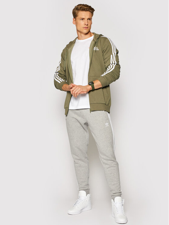 adidas Essentials Fleece 3-Stripes Full-Zip Hoodie - Black | adidas Canada