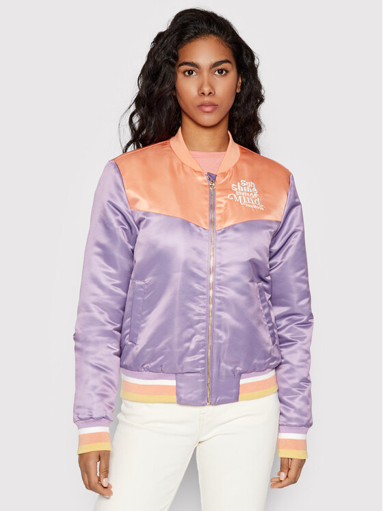 Femi Stories Bomber stila jaka Hana Violets Regular Fit