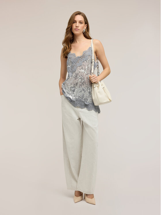 Motivi Motivi Pantaloni di tessuto P720Q004816N021 Bianco Over Fit
