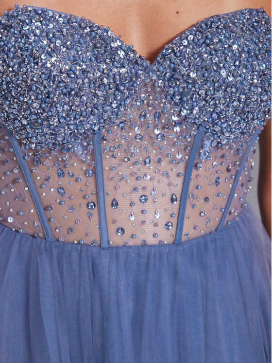 Hey Kyla Swing Abendkleid 5AH023HK Blau Slim Fit