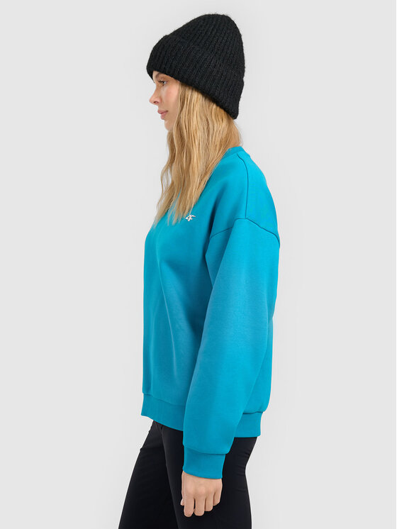 4F 4F Bluza ESSENTIALS Turkusowy Loose Fit