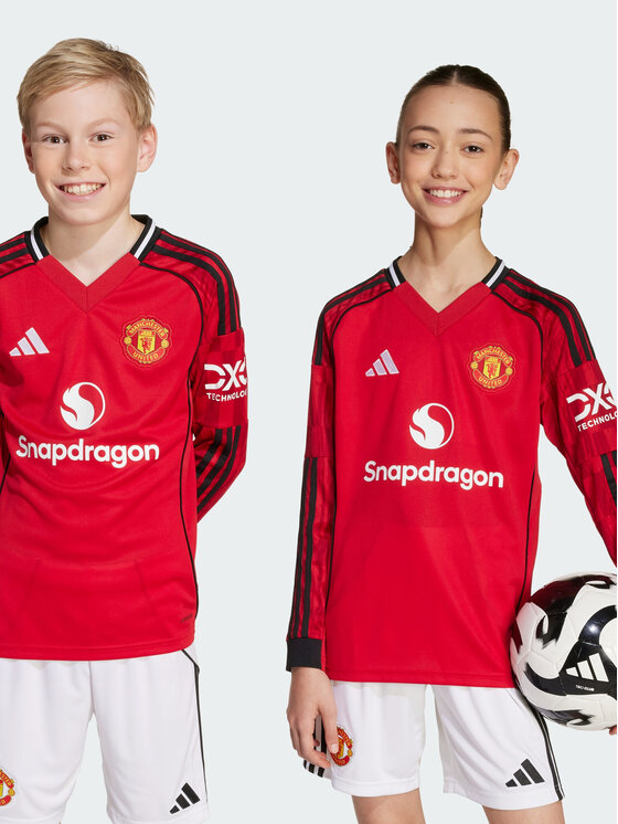 adidas adidas Koszulka techniczna Manchester United 25/26 Long Sleeve Home Jersey Czerwony Regular Fit
