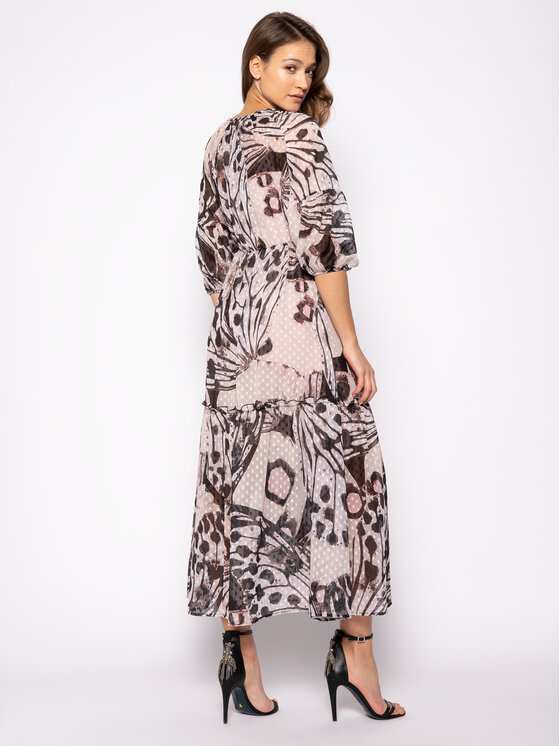 Trussardi Trussardi Коктейльне плаття Long Fil Coupe Butterfly Print 56D00350 Коричневий Regular Fit