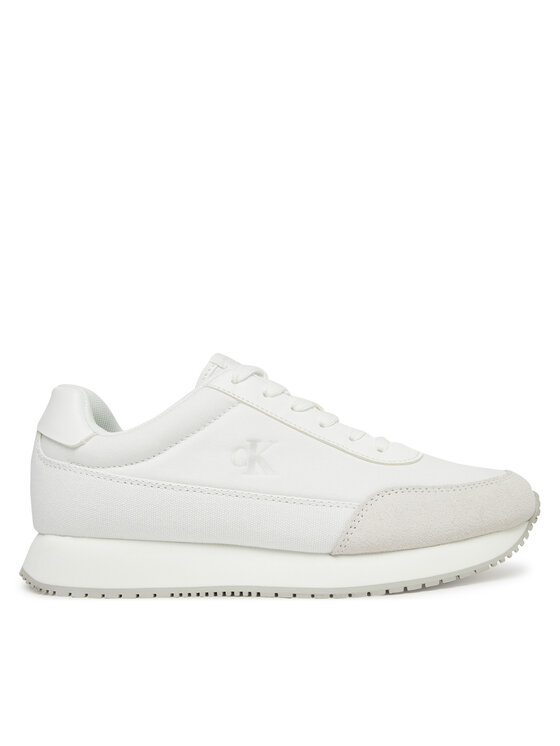 Calvin Klein Jeans Sneakersy Retro Runner Low Laceup Canvas YW0YW01888 Biela