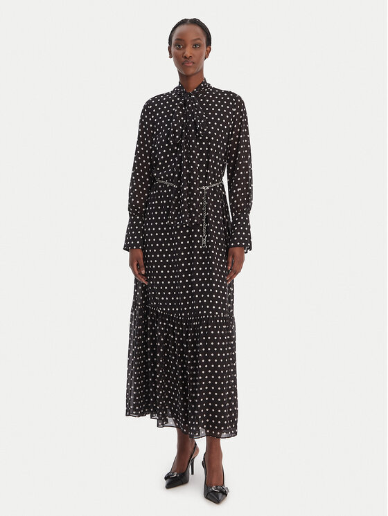 MICHAEL Michael Kors MICHAEL Michael Kors Рокля тип риза MR68394K9J Черен A-Line Fit